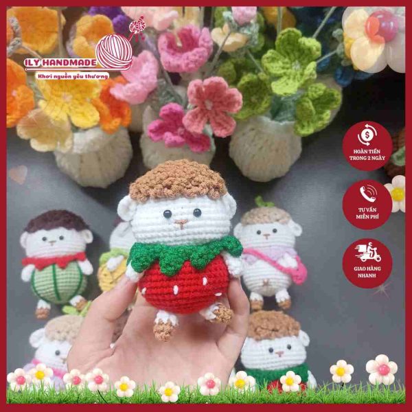 gấu len mini