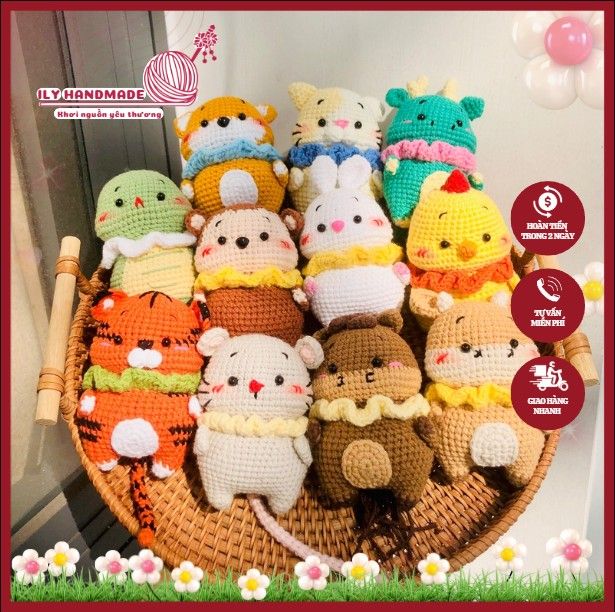 Móc khóa len handmade