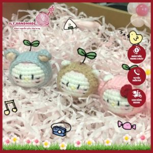 Móc khoá len Hello Kitty cosplay thú