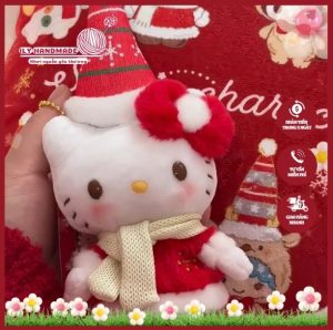 Móc khoá len Hello Kitty phiên bản Noel