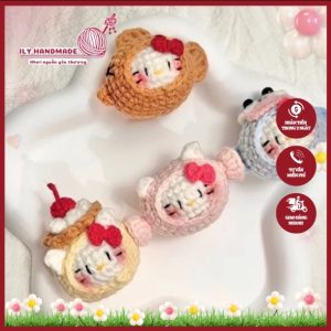 Móc khoá len Hello Kitty màu độc lạ