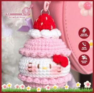 Móc khóa len hello kitty